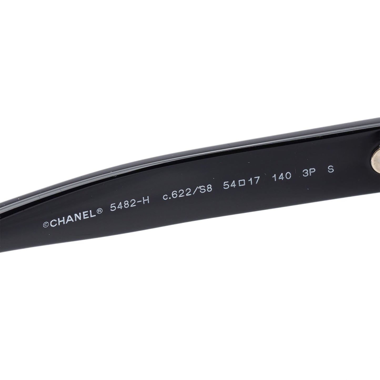Chanel 5482-H  Black Acetate CC Faux Pearl Square Sunglasses
