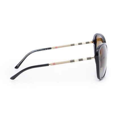 Burberry B 4235-Q Brown Acetate Check Trim Square Sunglasses