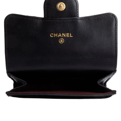 Chanel 2021 Black Quilted Lambskin Leather Classic Flap Card Holder