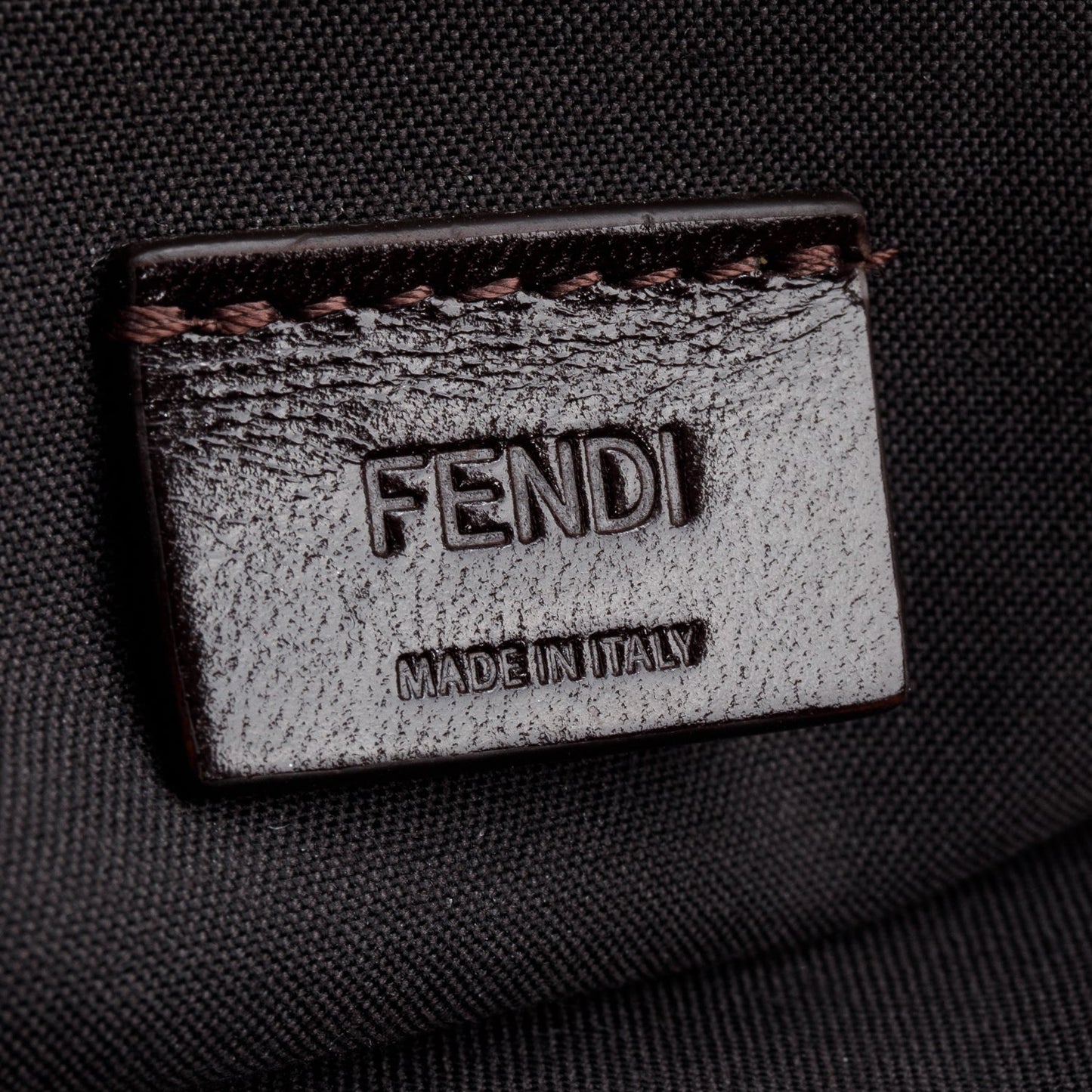 Fendi Brown FF Zucca Canvas Beige Leather Large Flat Pouch