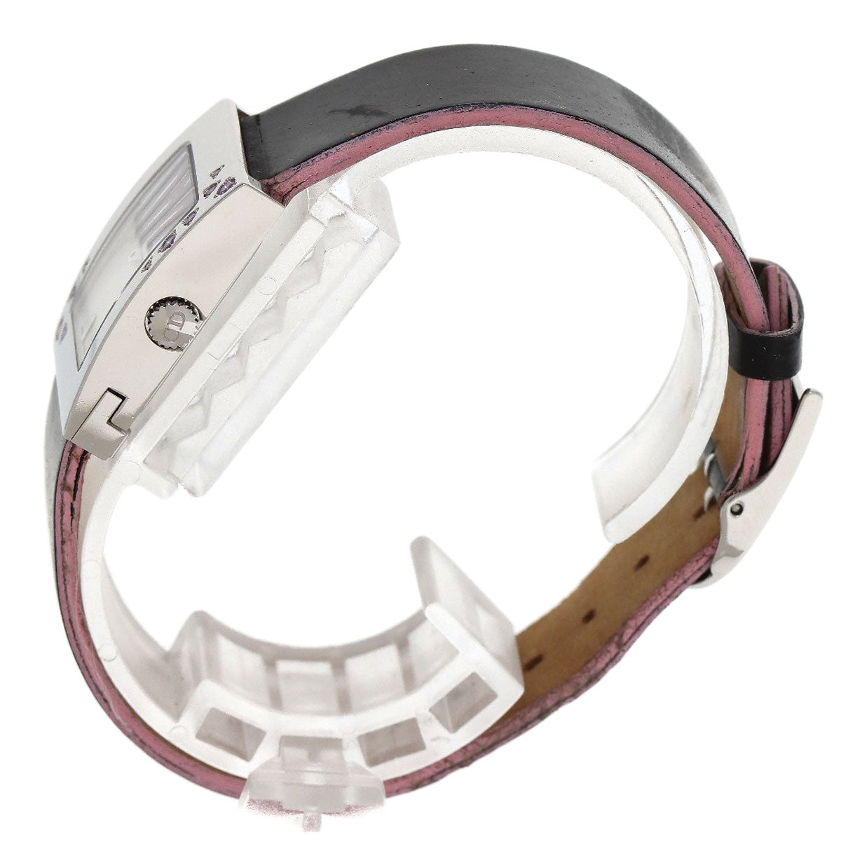 Christian Dior Watches Quartz D78-1093 Stainless Steel, Enamel Silver Malice Pink Sapphire White shell dial Women