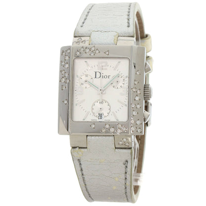 Christian Dior Watches Quartz D81-101 Stainless Steel, Leather Silver Riva Sparkling Chronograph Silver dial Women
