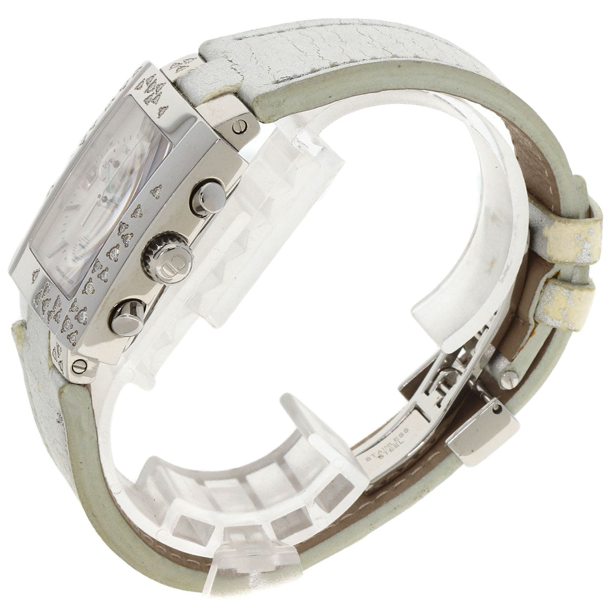 Christian Dior Watches Quartz D81-101 Stainless Steel, Leather Silver Riva Sparkling Chronograph Silver dial Women