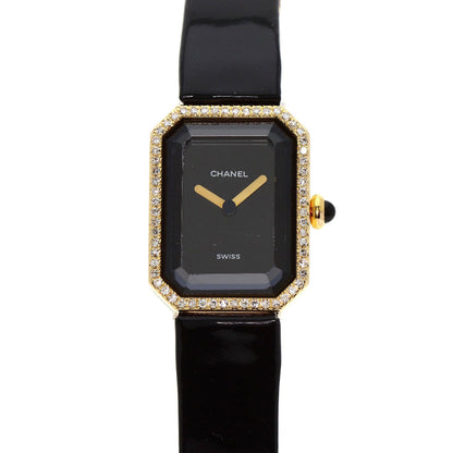 CHANEL Watches Quartz H0094 K18YG, leather gold Premiere black dial Women