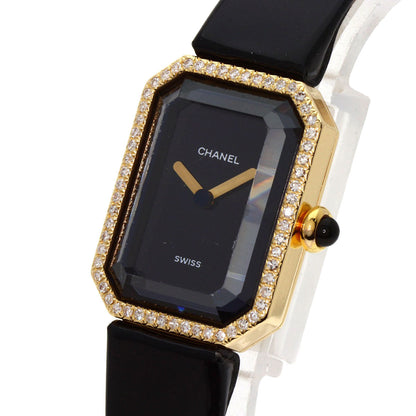 CHANEL Watches Quartz H0094 K18YG, leather gold Premiere black dial Women