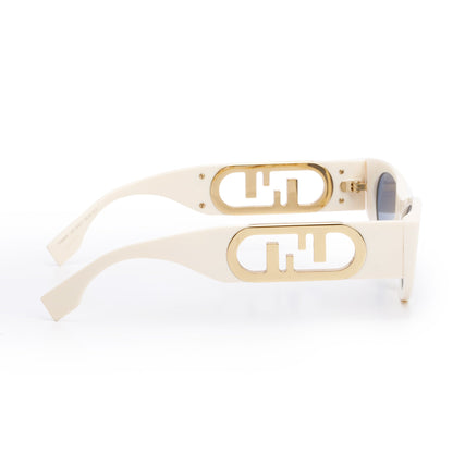 Fendi FE40049I White Acetate O'Lock Oval Sunglasses