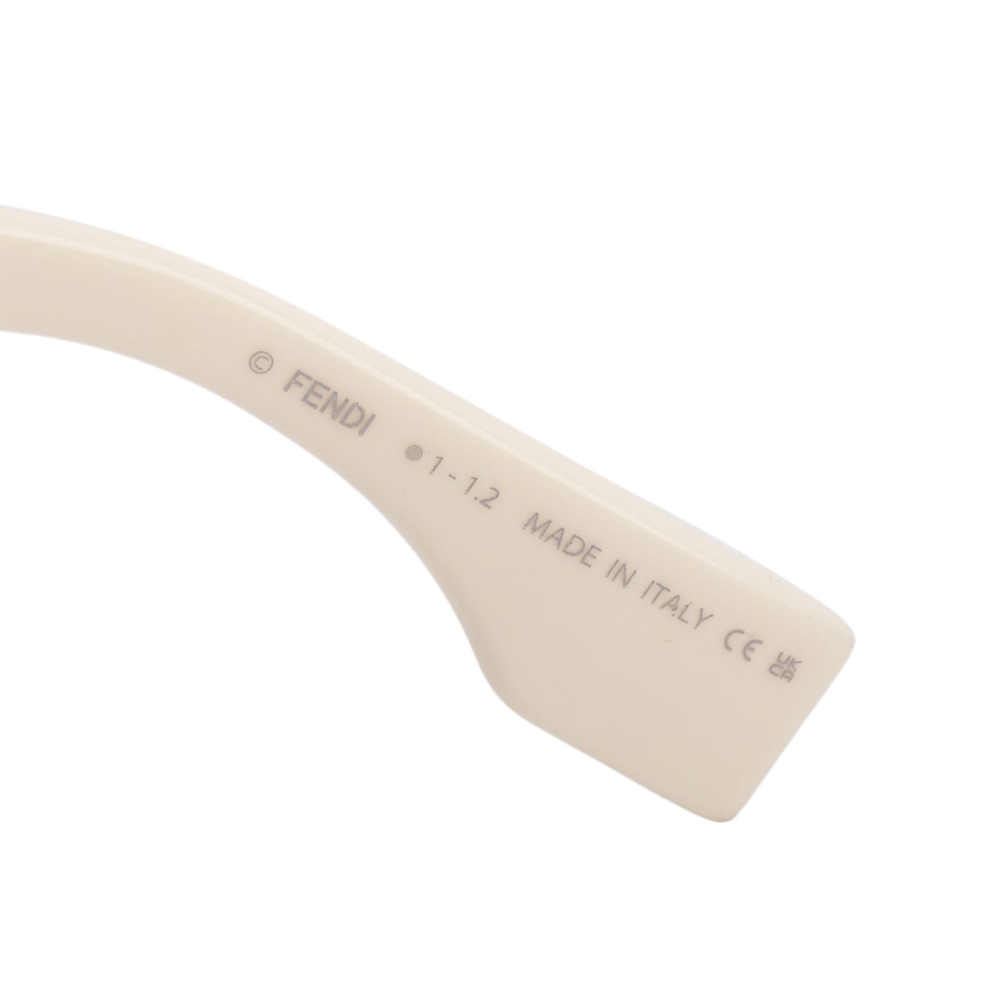 Fendi FE40049I White Acetate O'Lock Oval Sunglasses