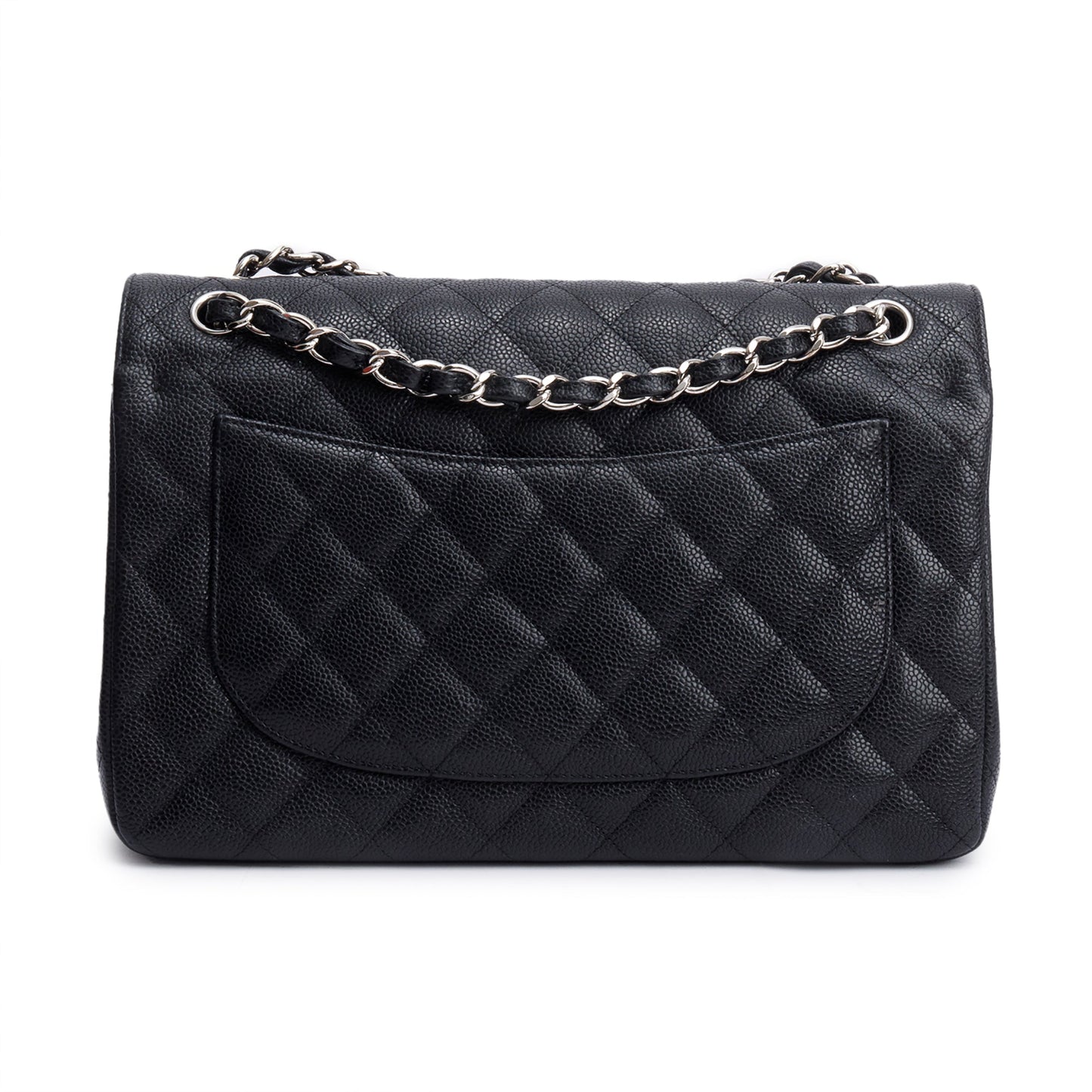 Chanel Black Quilted Caviar Leather Classic Jumbo Double Flap Bag