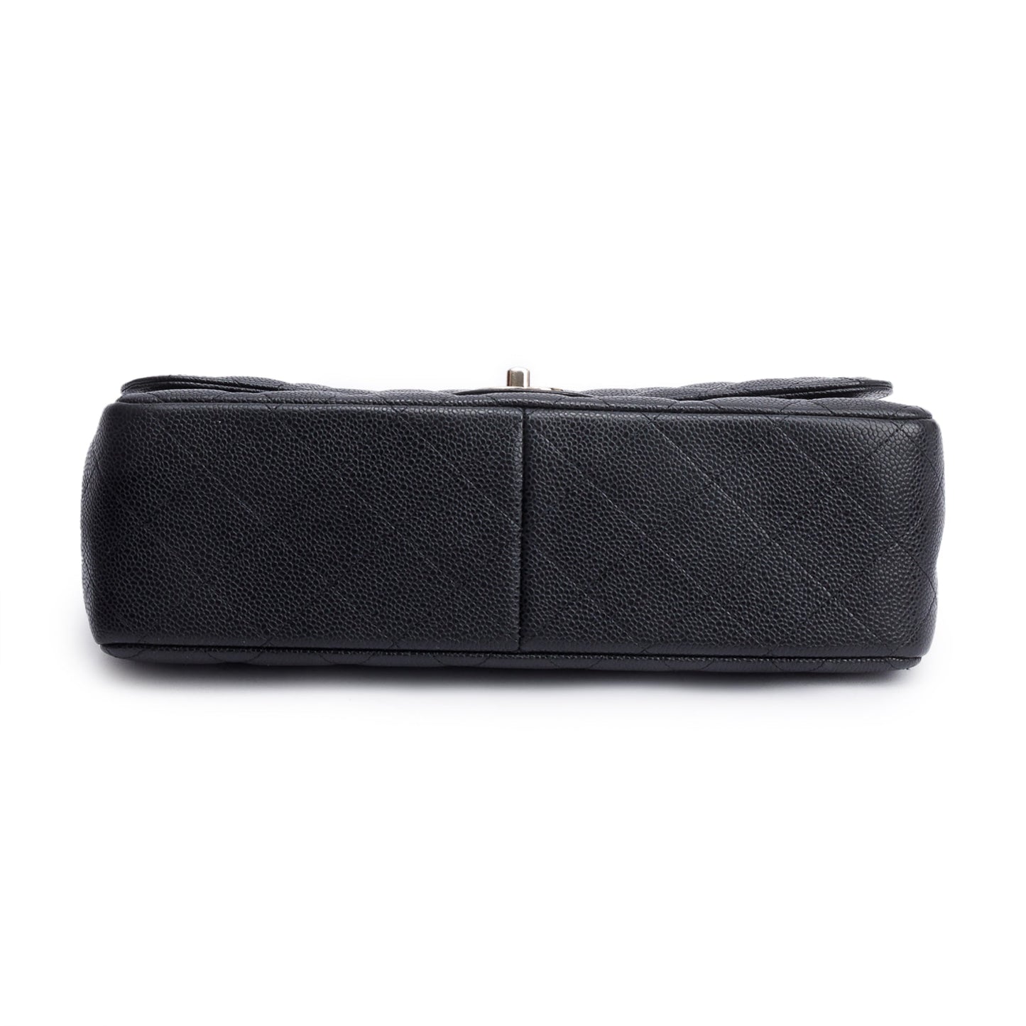 Chanel Black Quilted Caviar Leather Classic Jumbo Double Flap Bag