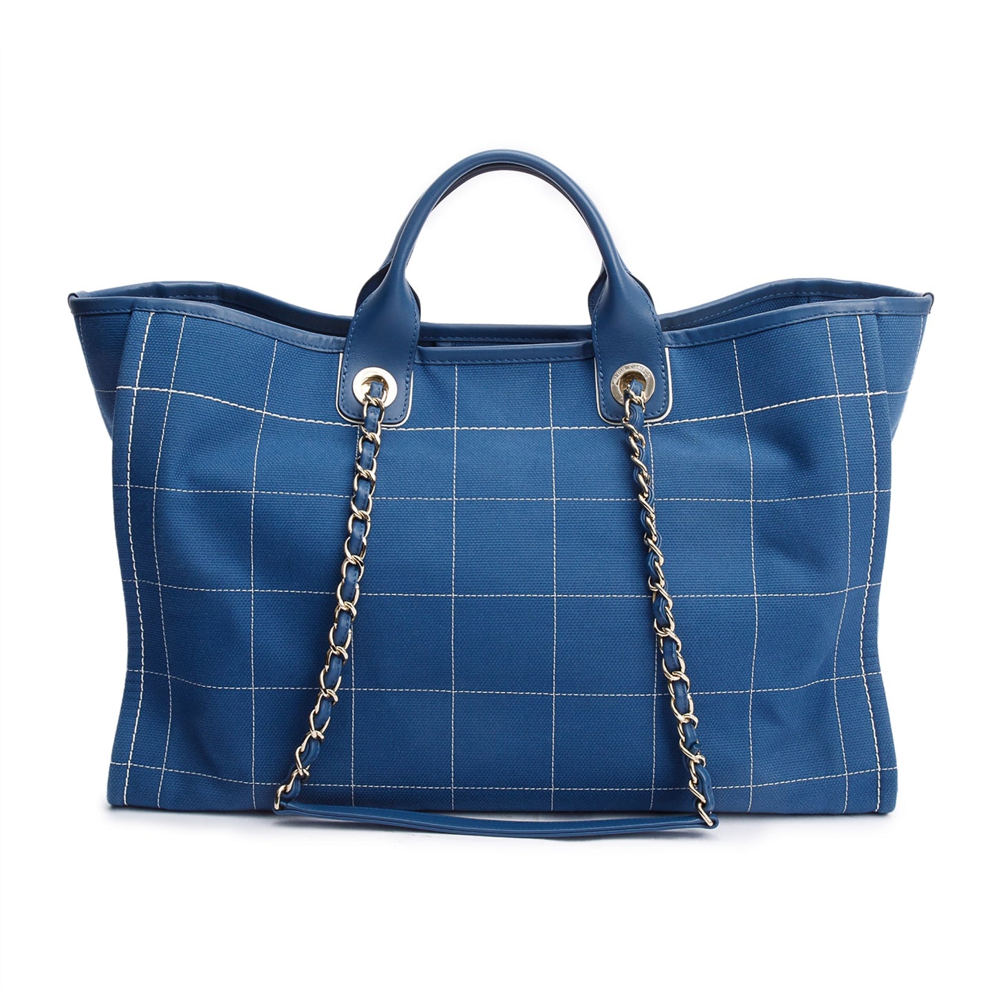 Chanel 2023 Blue Cotton Large Deauville Tote