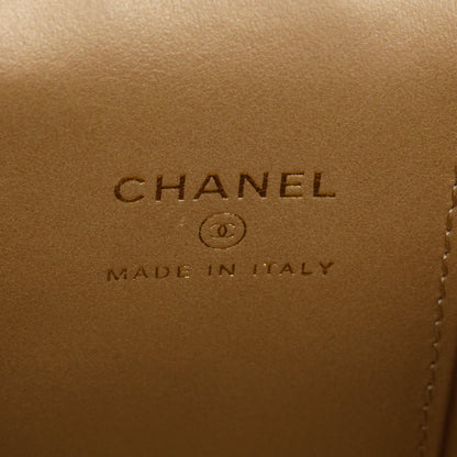 Chanel 2024 Pink Calfskin Leather Mini Pearl Crush Vanity Case