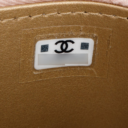 Chanel 2024 Pink Calfskin Leather Mini Pearl Crush Vanity Case