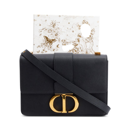 Christian Dior Black Leather Medium 30 Montaigne Bag