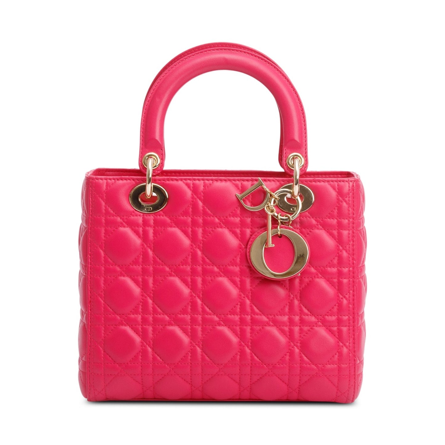 Christian Dior Pink Cannage Lambskin Leather Medium Lady Dior Bag