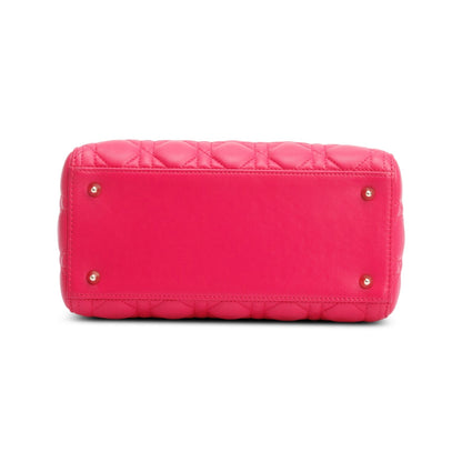 Christian Dior Pink Cannage Lambskin Leather Medium Lady Dior Bag