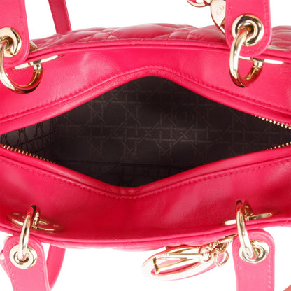 Christian Dior Pink Cannage Lambskin Leather Medium Lady Dior Bag