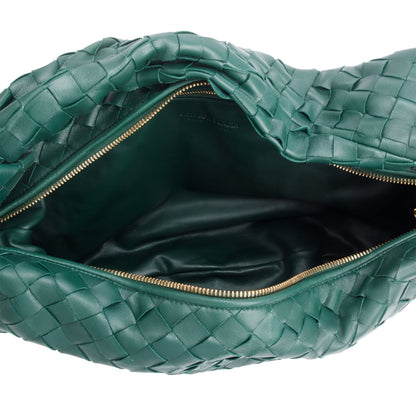 Bottega Veneta Green Intrecciato Leather Classic Jodie Hobo Bag