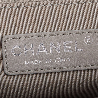 Chanel Grey Ombre Quilted Lambskin Leather Large Boy Bag