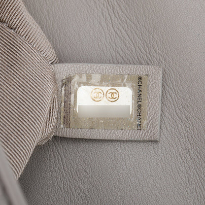 Chanel Grey Ombre Quilted Lambskin Leather Large Boy Bag