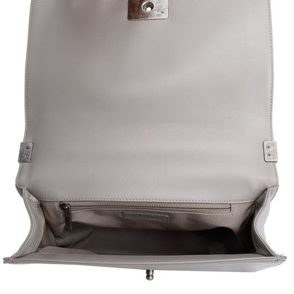 Chanel Grey Ombre Quilted Lambskin Leather Large Boy Bag