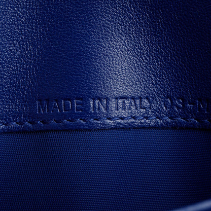 Christian Dior Blue Grained Calfskin Leather Diorama Croisiere Wallet on Chain