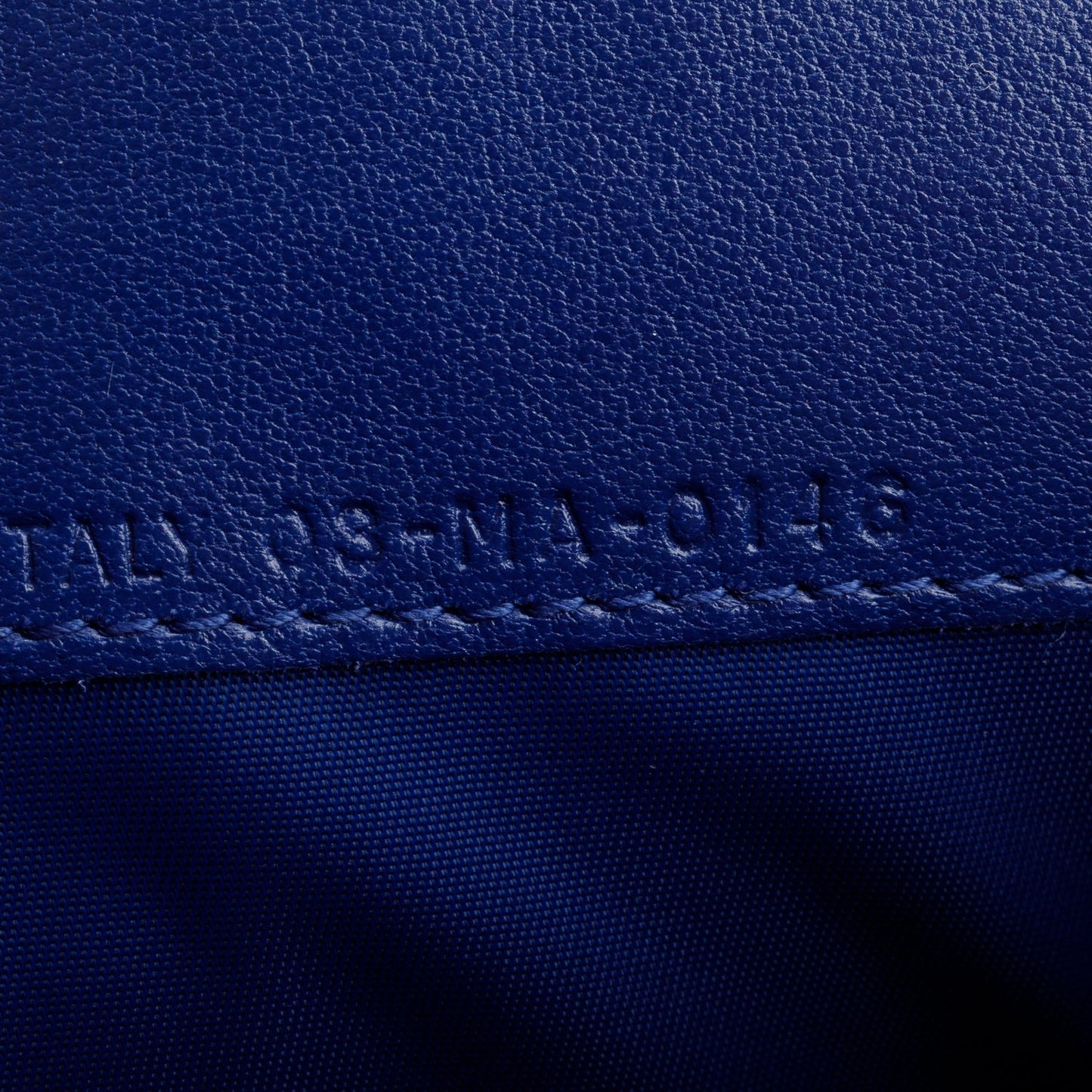 Christian Dior Blue Grained Calfskin Leather Diorama Croisiere Wallet on Chain