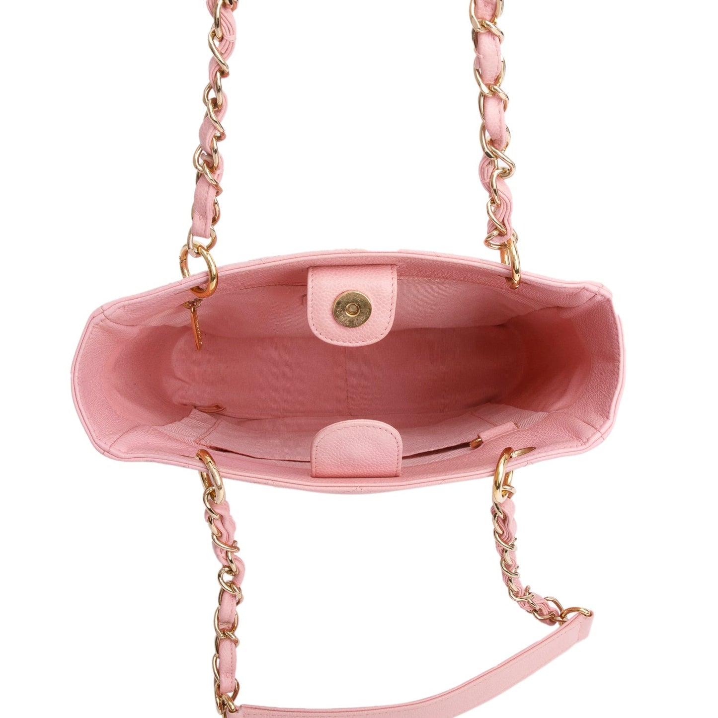 Chanel Pink Caviar Leather Petite Shopping Tote