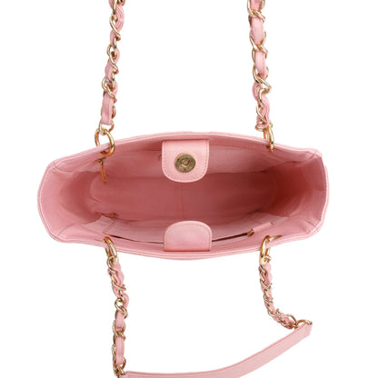 Chanel Pink Caviar Leather Petite Shopping Tote