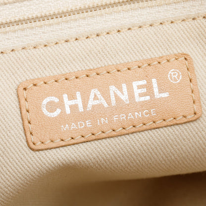 Chanel Beige Quilted Caviar Leather Small CC Timeless Bowler Bag