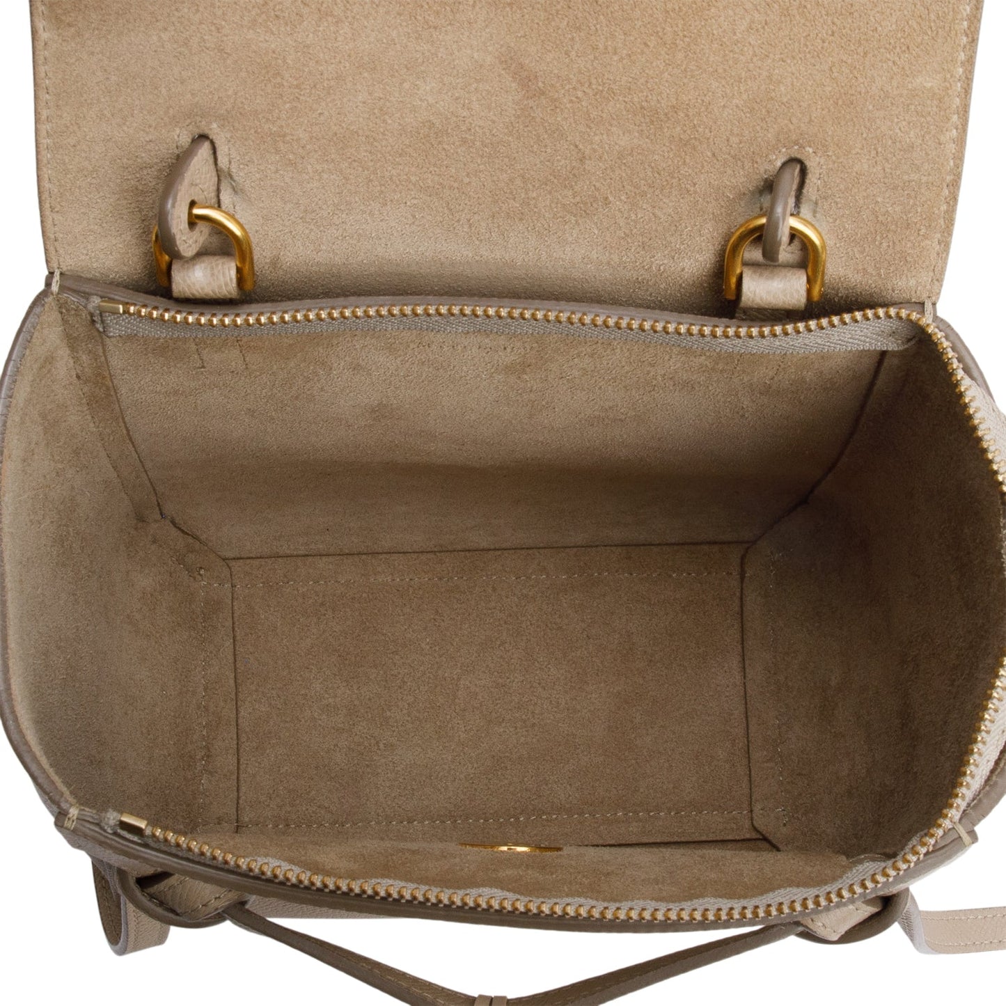 Celine Beige Grained Calfskin Leather Nano Belt Bag