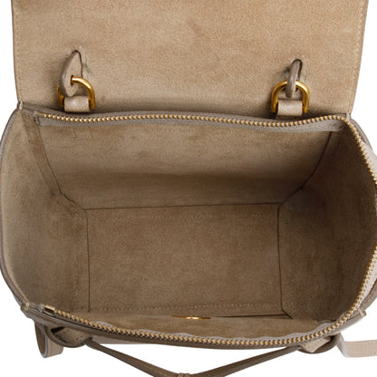 Celine Beige Grained Calfskin Leather Nano Belt Bag