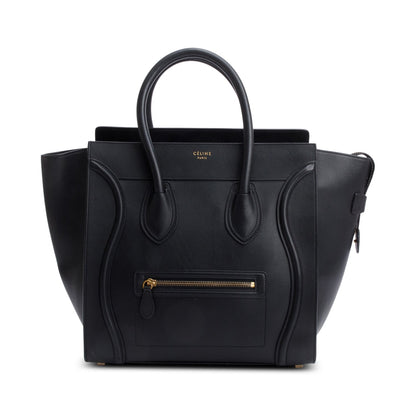 Celine Black Smooth Calfskin Leather Mini Luggage Tote