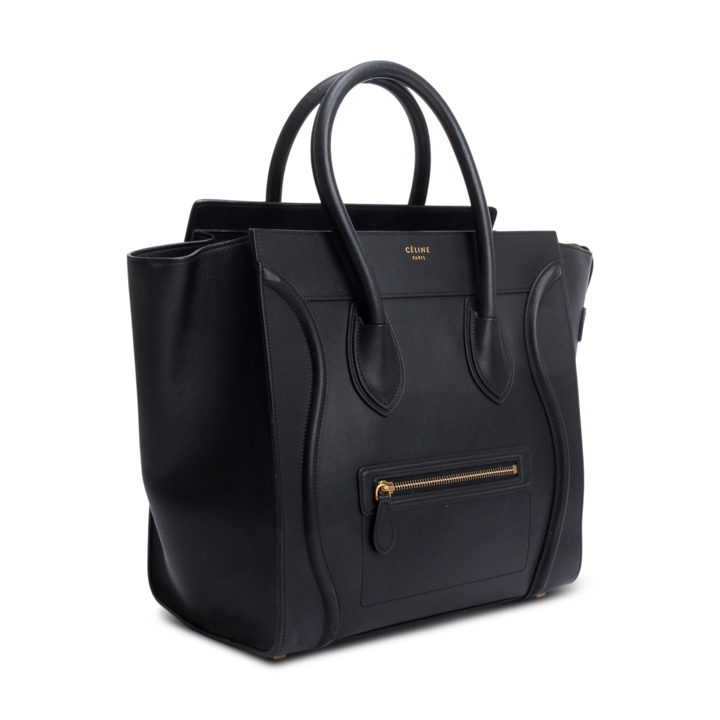 Celine Black Smooth Calfskin Leather Mini Luggage Tote
