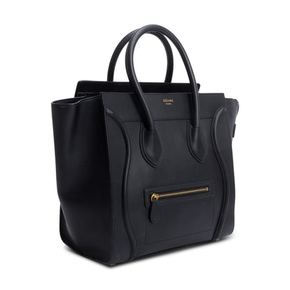 Celine Black Smooth Calfskin Leather Mini Luggage Tote