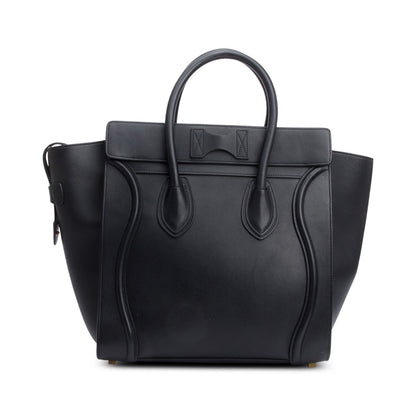 Celine Black Smooth Calfskin Leather Mini Luggage Tote