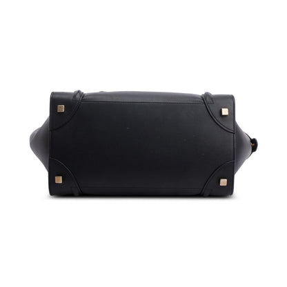 Celine Black Smooth Calfskin Leather Mini Luggage Tote