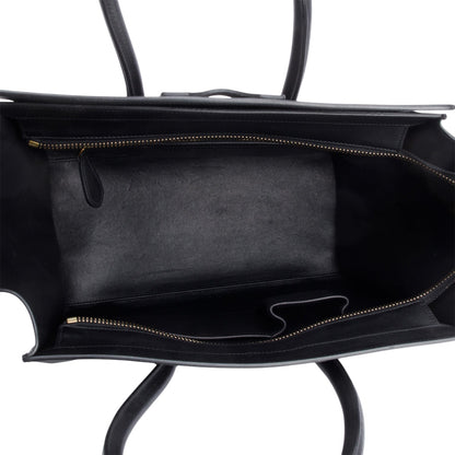 Celine Black Smooth Calfskin Leather Mini Luggage Tote