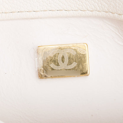 Chanel White Caviar Leather Small Business Affinity Flap Bag