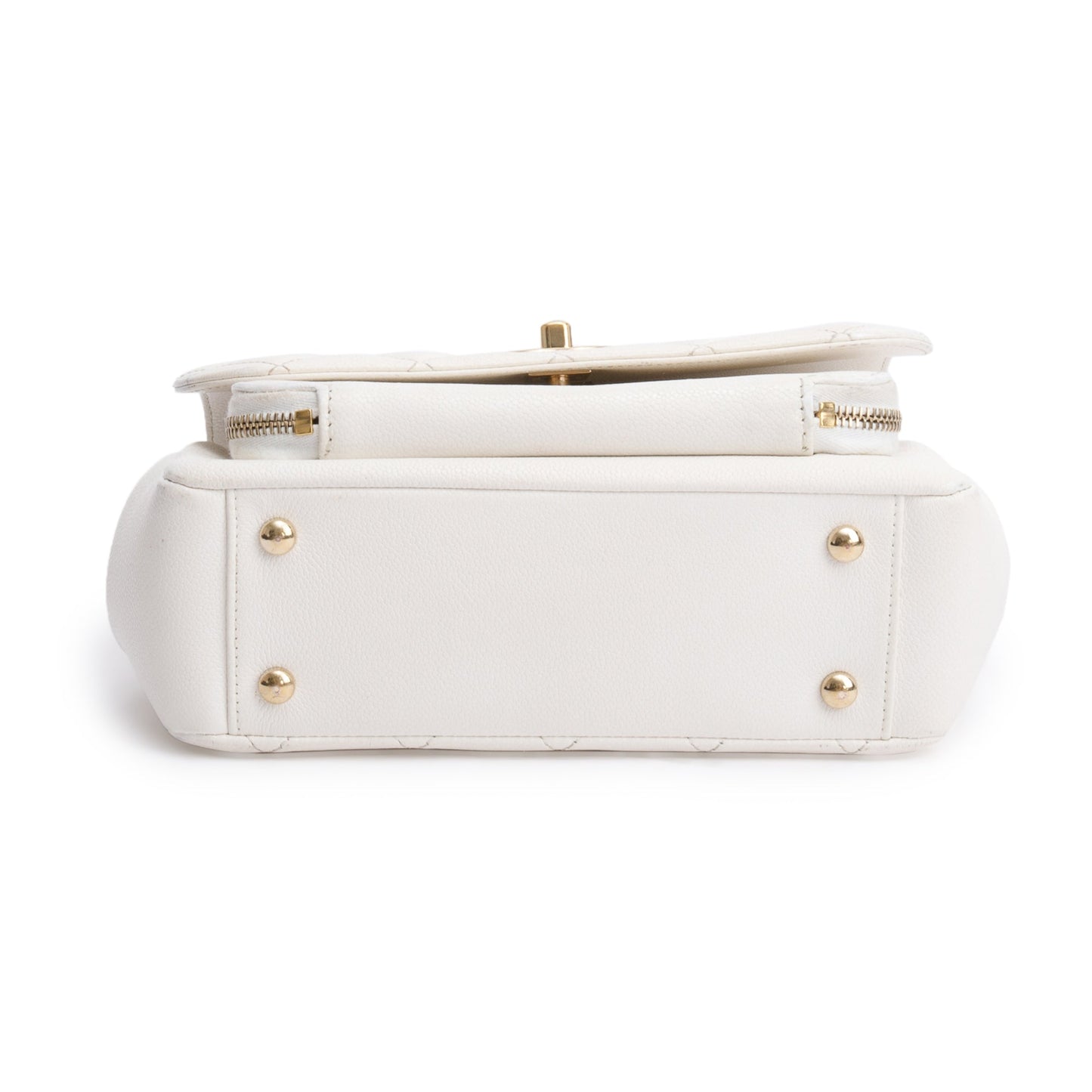 Chanel White Caviar Leather Small Business Affinity Flap Bag