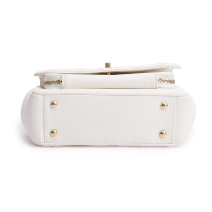 Chanel White Caviar Leather Small Business Affinity Flap Bag