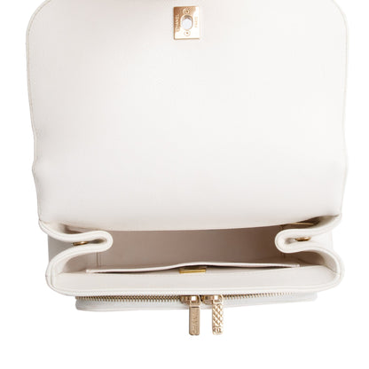 Chanel White Caviar Leather Small Business Affinity Flap Bag