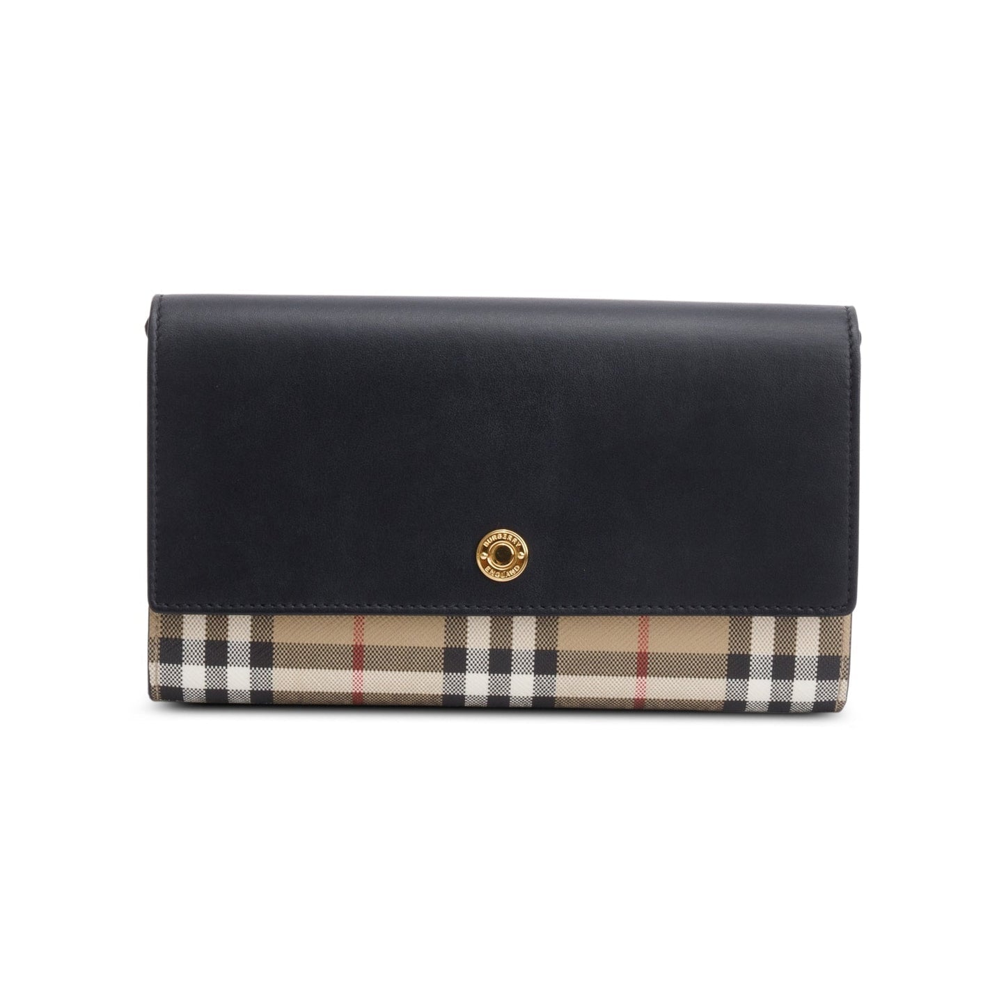 Burberry Black Calfskin Vintage Check Hampshire Crossbody Bag