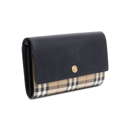 Burberry Black Calfskin Vintage Check Hampshire Crossbody Bag