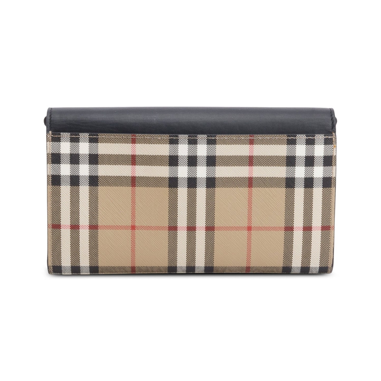 Burberry Black Calfskin Vintage Check Hampshire Crossbody Bag