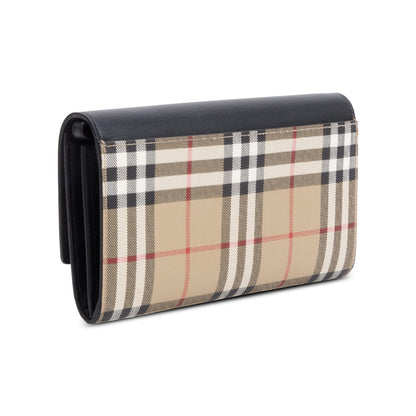 Burberry Black Calfskin Vintage Check Hampshire Crossbody Bag