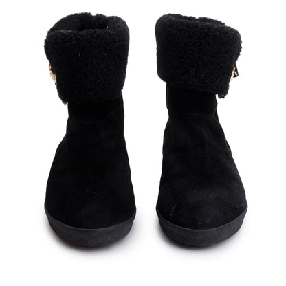 Burberry Black Suede Stanleigh Weather Ankle Boots, Size 39