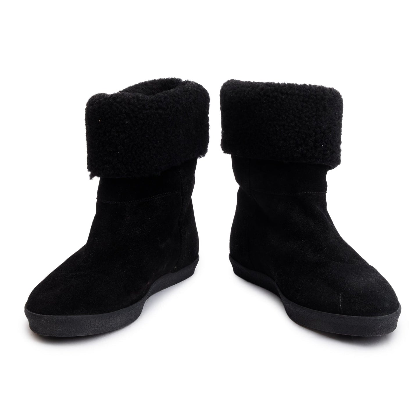 Burberry Black Suede Stanleigh Weather Ankle Boots, Size 39