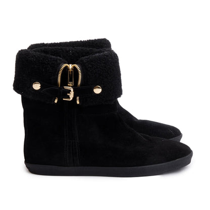 Burberry Black Suede Stanleigh Weather Ankle Boots, Size 39
