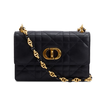 Christian Dior 2023 Black Macrocannage Lambskin Leather Mini Miss Caro Bag