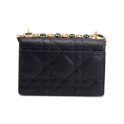 Christian Dior 2023 Black Macrocannage Lambskin Leather Mini Miss Caro Bag
